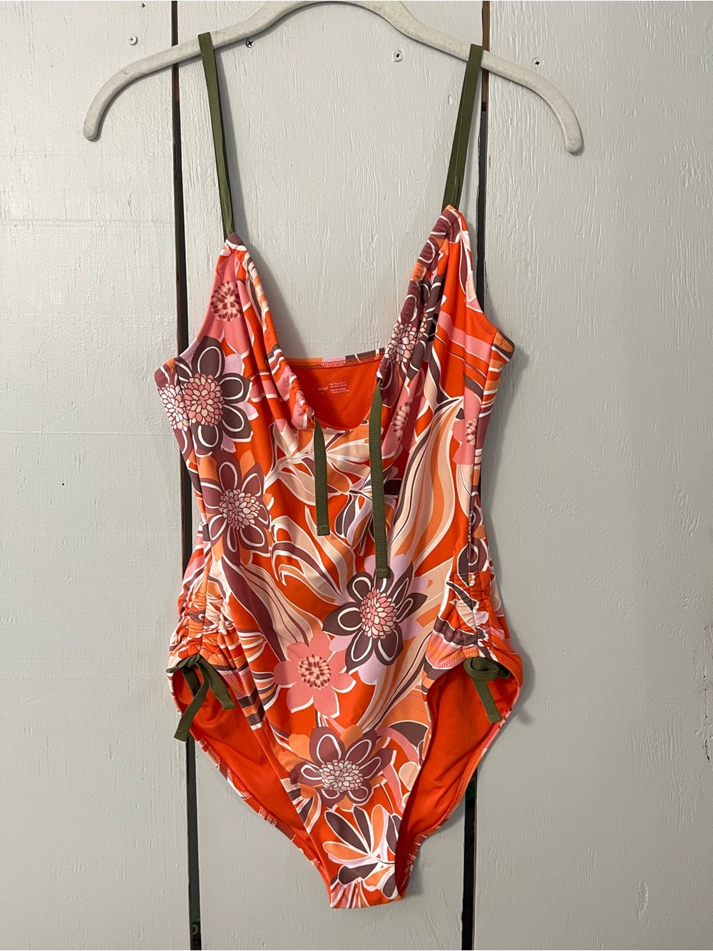Aerie Swimsuit  Large Cheeky Orange & Floral